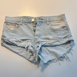 One Teaspoon Bandits Distressed Denim Shorts